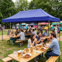 Pawilon ogrodowy eventowy automatyczny samorozkładalny namiot 3x6 m niebieski MultiGarden