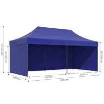 Pawilon ogrodowy eventowy automatyczny samorozkładalny namiot 3x6 m niebieski MultiGarden