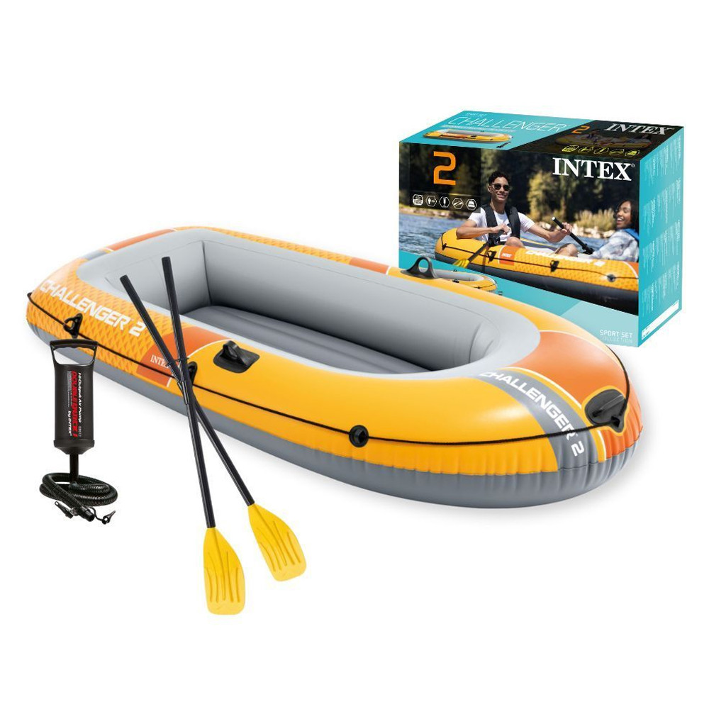 Ponton dmuchany Challenger 2 2-osobowy pompka 2 wiosła INTEX 66312
