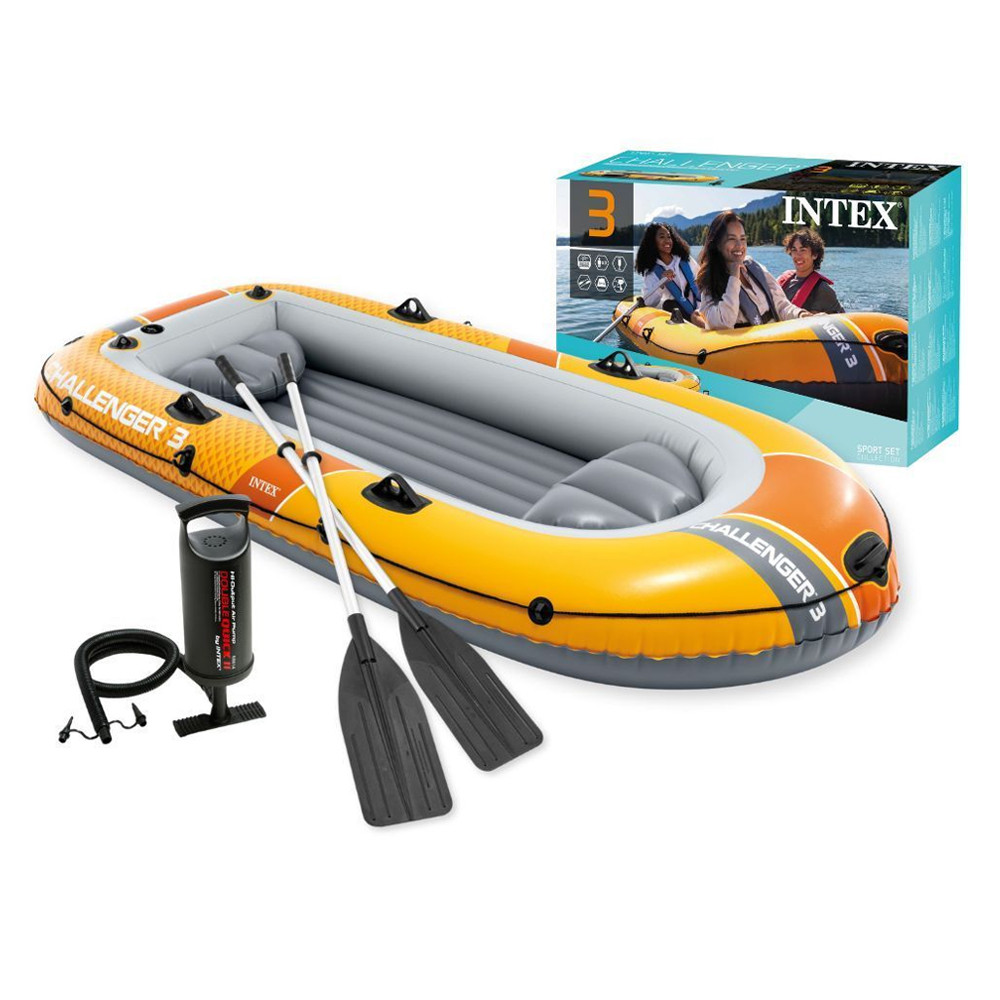 Ponton dmuchany Challenger 3 3-osobowy pompka 2 wiosła INTEX 66313