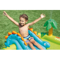 Basen dmuchany dla dzieci wodny plac zabaw z dinozaurami zjeżdżalnia fontanna INTEX 57166