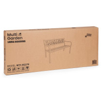 Ławka ogrodowa z dekoracyjnym oparciem 120x50 cm metalowa parkowa czarna MultiGarden