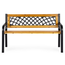 Drewniana ławka ogrodowa z ażurowym oparciem 118x52 cm parkowa MultiGarden