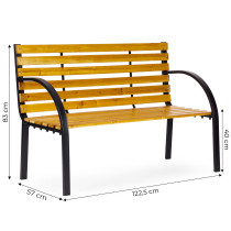 Drewniana ławka ogrodowa z oparciem 122x57 cm parkowa MultiGarden