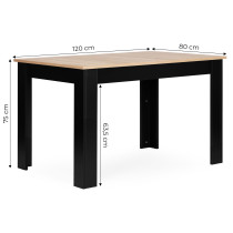 Stół prostokątny do kuchni jadalni dla 4 osób 120x80 cm dąb sonoma ModernHome