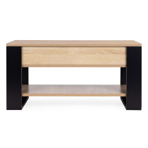 Stolik kawowy rozkładany blat podnoszony 90 cm schowek półka dąb sonoma ModernHome