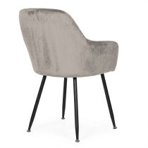 Krzesło tapicerowane welurowe nowoczesne do jadalni salonu jasny szary ModernHome
