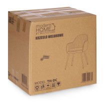 Krzesło tapicerowane welurowe nowoczesne do jadalni salonu jasny szary ModernHome