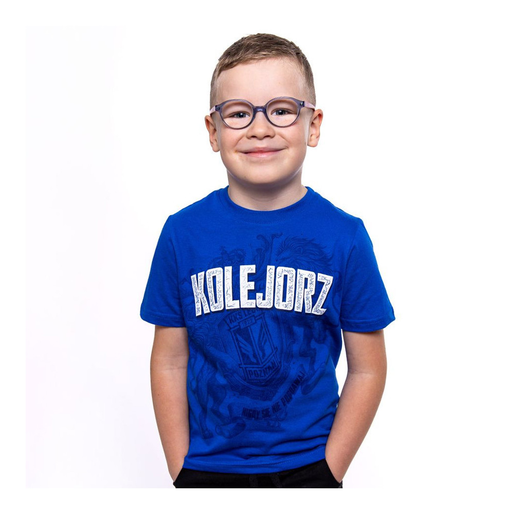 Koszulka Dziecięca Kolejorz Lwy Niebieska 140			