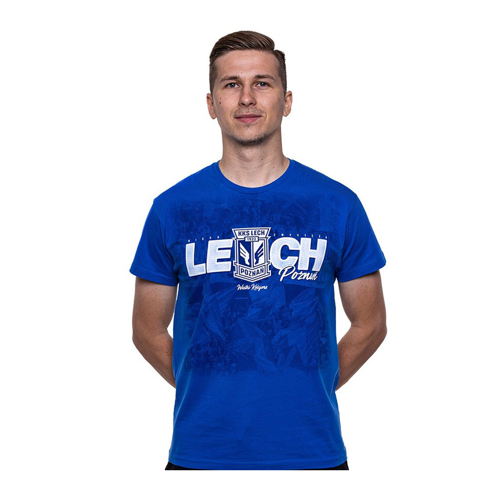 Koszulka Niech Zwyciężą Lech Niebieska S			