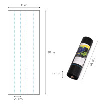 Agrowłóknina czarna agrotkanina UV 90g mata antychwastowa 1,1x50m kołki MulltiGarden