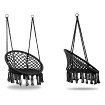 Fotel wiszący boho huśtawka ogrodowa bocianie gniazdo czarny MultiGarden