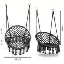 Fotel wiszący boho huśtawka ogrodowa bocianie gniazdo szary MultiGarden