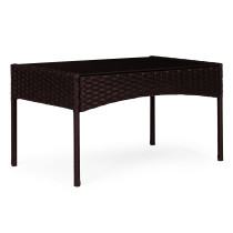 Komplet mebli ogrodowych z technorattanu ławka stolik krzesła ciemny brąz MultiGarden