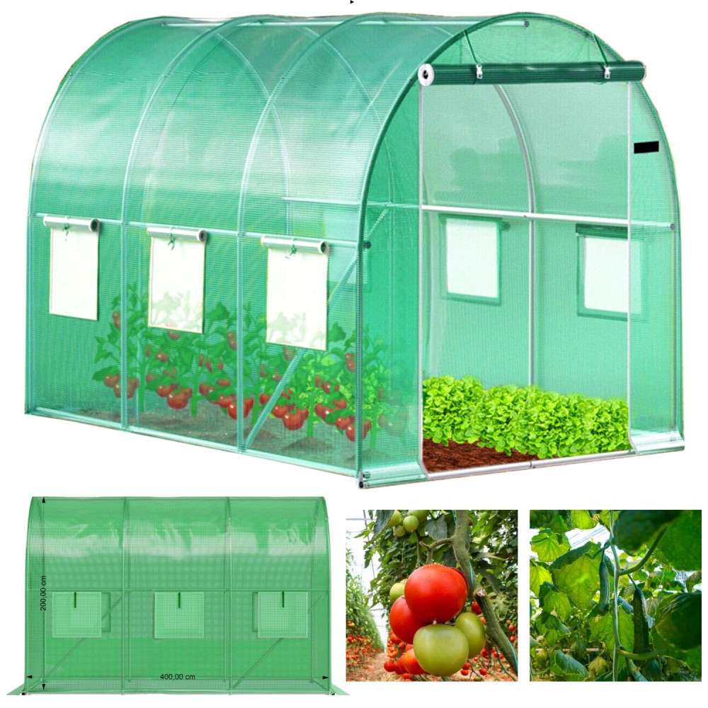 Szklarnia tunel ogrodowy foliowy 4x2,5x2 m 10 m² metalowy stelaż folia UV