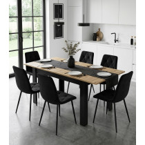 Stół rozkładany prostokątny 120-160x80 cm do kuchni jadalni dla 4-6 osób dąb artisan