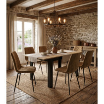 Stół rozkładany prostokątny 120-160x80 cm do kuchni jadalni dla 4-6 osób dąb artisan