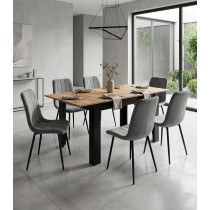 Stół rozkładany prostokątny 120-160x80 cm do kuchni jadalni dla 4-6 osób dąb craft