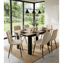 Stół rozkładany prostokątny 120-160x80 cm do kuchni jadalni dla 4-6 osób dąb craft