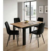 Stół rozkładany prostokątny 120-160x80 cm do kuchni jadalni dla 4-6 osób dąb craft