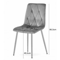 Krzesło tapicerowane welurowe do jadalni salonu pikowane beżowe