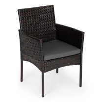 Komplet mebli ogrodowych z technorattanu 2 krzesła stolik ciemny brąz MultiGarden