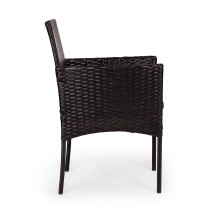 Komplet mebli ogrodowych z technorattanu 2 krzesła stolik ciemny brąz MultiGarden