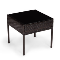 Komplet mebli ogrodowych z technorattanu 2 krzesła stolik ciemny brąz MultiGarden