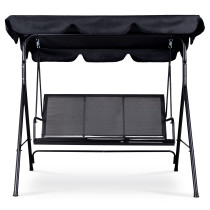 Huśtawka ogrodowa 3-osobowa bujana wolnostojąca stalowa czarna MultiGarden