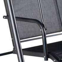 Huśtawka ogrodowa 3-osobowa bujana wolnostojąca stalowa czarna MultiGarden