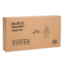 Fotel kokon wiszący wolnostojący bujany ogrodowy do 120 kg poduszki czarny MultiGarden