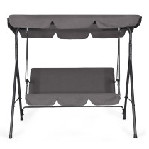 Huśtawka ogrodowa 3-osobowa bujana wolnostojąca stalowa szara MultiGarden