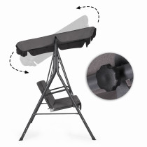 Huśtawka ogrodowa 3-osobowa bujana wolnostojąca stalowa szara MultiGarden