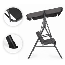 Huśtawka ogrodowa 3-osobowa bujana wolnostojąca stalowa szara MultiGarden