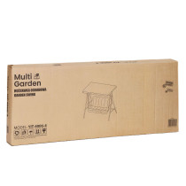 Huśtawka ogrodowa 3-osobowa bujana wolnostojąca stalowa szara MultiGarden