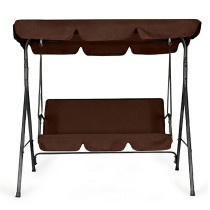 Huśtawka ogrodowa 3-osobowa bujana wolnostojąca stalowa brązowa MultiGarden