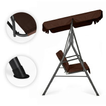 Huśtawka ogrodowa 3-osobowa bujana wolnostojąca stalowa brązowa MultiGarden