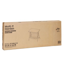 Huśtawka ogrodowa 3-osobowa bujana wolnostojąca stalowa w paski zielono-białe MultiGarden