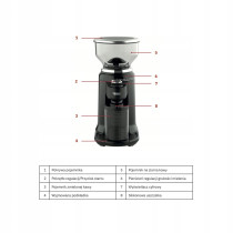 Młynek elektryczny żarnowy do kawy automatyczny 25 poziomów WEBBER CG6 180W