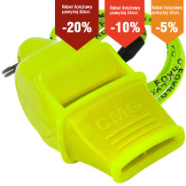 Gwizdek Fox 40 CMG Sonik Blast neonowy żółty ze sznurkiem			