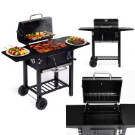 Grill węglowy ogrodowy z pokrywą regulacja rusztu termometr popielnik MultiGarden