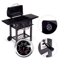 Grill węglowy ogrodowy z pokrywą regulacja rusztu termometr popielnik MultiGarden