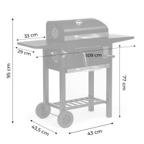 Grill węglowy ogrodowy z pokrywą regulacja rusztu termometr popielnik MultiGarden