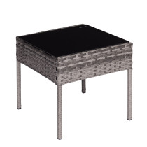 Komplet mebli ogrodowych z technorattanu 2 krzesła stolik szary MultiGarden