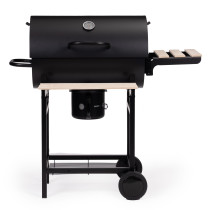 Grill węglowy ogrodowy z pokrywą termometr popielnik drewniane półki MultiGarden