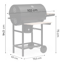 Grill węglowy ogrodowy z pokrywą termometr popielnik drewniane półki MultiGarden