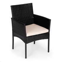 Komplet mebli ogrodowych z technorattanu 2 krzesła stolik czarny MultiGarden