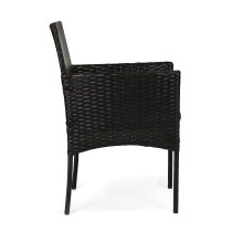 Komplet mebli ogrodowych z technorattanu 2 krzesła stolik czarny MultiGarden