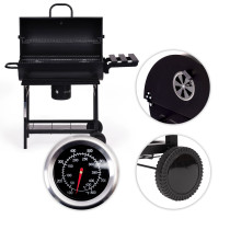 Grill węglowy ogrodowy z pokrywą termometr popielnik składane półki MultiGarden