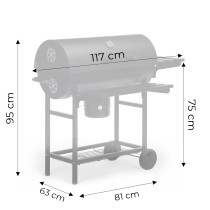 Grill węglowy ogrodowy z pokrywą termometr popielnik składane półki MultiGarden